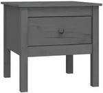 vidaXL Beistelltisch Grau 50x50x49 cm Massivholz Kiefer