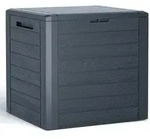 Prosperplast - WOODEBOX 140L Gartentruhe - 58,5x46x55cm in Anthrazitfarbe