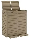 vidaXL Outdoor-M&uuml;lltonne Hellbraun 78x41x86 cm Polypropylen
