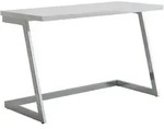 Schreibtisch FineBuy Computertisch Hochglanz Wei&szlig; 120 cm Tisch B&uuml;ro Metall