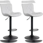 CLP 2er Set Barhocker Emma wei&szlig;/Kunstleder