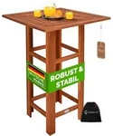 Casaria Stehtisch Bistrotisch Akazie Holz 75x75x110cm