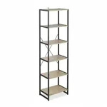 Relaxdays Standregal, hohes B&uuml;cherregal mit 6 F&auml;chern, Regal Industrial Design,