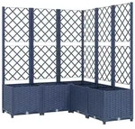 vidaXL Pflanzk&uuml;bel mit Rankgitter Blaugrau 120x120x136 cm PP