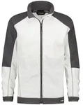 DASSY Fleecejacke KAZAN - Arbeitsjacke mit Cordura-Verst&auml;rkung wei&szlig;/zementgrau XS