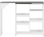 vidaXL Bartisch mit abnehmbarer Ablage Wei&szlig; 138x39x110 cm Orion Modell rund