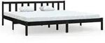 vidaXL Massivholzbett Schwarz Kiefer 200x200 cm