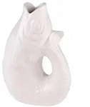 Gift Company Vase Monsieur Carafon XS, Dekovase in Fisch-Form, Steingut, Wei&szlig;,...