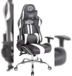 CLP Gaming B&uuml;rostuhl Limit XM Kunstleder Kunstleder HBT: 128x67x51 cm schwarz wei&szlig;