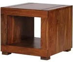 FineBuy Sheesham Massivholz Couchtisch Wohnzimmertisch Beistelltisch 50x50cm
