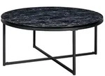 FineBuy Design Couchtisch Marmor Optik Wohnzimmertisch &Oslash; 80 cm Tisch Rund Metall