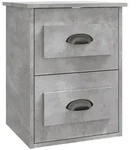 vidaXL Wand-Nachttisch Betongrau 41,5x36x53 cm