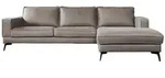 KAWOLA Sofa BLOOM Ecksofa Leder hellgrau Recamiere rechts