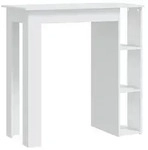 vidaXL Bartisch mit Regal Wei&szlig; 102x50x103,5 cm Holzwerkstoff