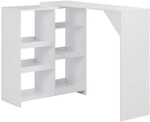 vidaXL Bartisch mit herausnehmbarer Ablage, Wei&szlig;, 138 x 39 x 110 cm, Modell Orion,