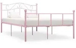 vidaXL Bettgestell Rosa Metall 120x200 cm