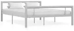 vidaXL Bettgestell Grau und Wei&szlig; Metall 140 &times; 200 cm