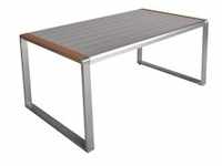 Tisch AVA, rechteckig; Alu-Gestell, Glastischplatte Slat-Look