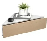 VCM Nachttisch Usal Wei&szlig; / Honig-Eiche H. 15 x B. 60 x T. 43 cm