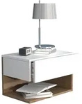 VCM Nachttisch Usal Wei&szlig; / Honig-Eiche H. 30 x B. 45 x T. 32 cm