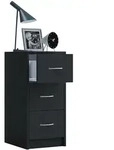 VCM Nachttisch Boxal Schwarz H. 65 x B. 33 x T. 35 cm