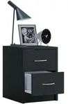 VCM Nachttisch Boxal Schwarz H. 40 x B. 35 x T. 35 cm