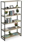 Relaxdays Standregal Industrial, hohes B&uuml;cherregal, offenes Design mit 6 F&auml;chern,