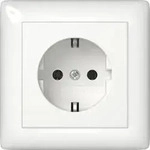 Gira Steckdose, 1f, reinwei&szlig;, gl&auml;nzend, Unterputz, Steckdose CEE 7/3 (Typ F), IP20,