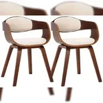 CLP 2er Set St&uuml;hle Kingston Kunstleder walnuss/creme