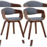 CLP 2er Set St&uuml;hle Kingston Kunstleder walnuss/grau