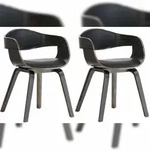 CLP 2er Set St&uuml;hle Kingston Kunstleder schwarz/grau