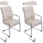 CLP 2er Set Freischwinger XXL Anubis Kunstleder creme