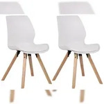 CLP 2er Set Esszimmerstuhl Luna Kunststoff HBT: 87x48x58 cm wei&szlig;