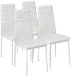 tectake Esszimmerst&uuml;hle Kunstleder - 4er Set wei&szlig;