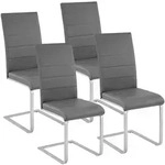 tectake Schwingst&uuml;hle, Kunstleder - 4er Set grau