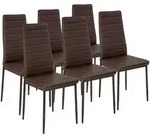 tectake Esszimmerst&uuml;hle Kunstleder - 6er Set cappuccino