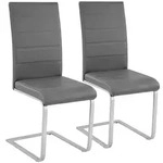 tectake Schwingst&uuml;hle, Kunstleder - 2er Set grau