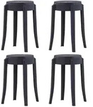 vidaXL Stapelbare Hocker 4 Stk. Schwarz Kunststoff
