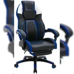 CLP B&uuml;rostuhl Clovis Kunstleder Kunstleder HBT: 118x69x70,5 cm schwarz blau