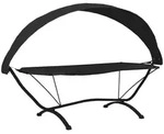 vidaXL Outdoor-Loungebett mit Dach Schwarz Stahl und Oxford-Stoff