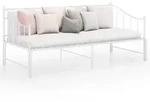 vidaXL Ausziehsofa Bettgestell Wei&szlig; Metall 90x200 cm