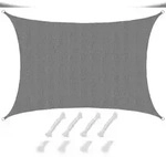 UV Sonnensegel 3x4 HDPE Rechteckig Sonnenschutz &Uuml;berdachung Garten Balkon Grau