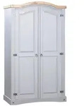 vidaXL Kleiderschrank Mexiko-Stil Kiefernholz 2 T&uuml;ren Grau