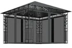 vidaXL Pavillon mit Moskitonetz & LED-Lichterkette 3x3x2,73m Anthrazit