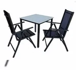 VCM Gartenm&ouml;bel-Set Miami Anthrazit H. 76 x B. 80 x T. 80 cm