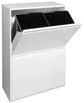 ARREGUI Basic CR601-B Recycling Abfalleimer / M&uuml;lleimer aus Stahl mit 4 Inneneimern,