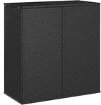 vidaXL Garten-Kissenbox PE Rattan 100x49x103,5 cm Schwarz