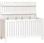 vidaXL Gartentruhe Wei&szlig; 115x49x60 cm Massivholz Kiefer