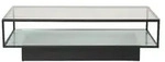 Maglehem Couchtisch mit Ablage 60x130 cm Glas.