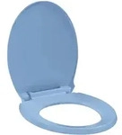 vidaXL Toilettensitz mit Absenkautomatik Quick-Release Blau Oval